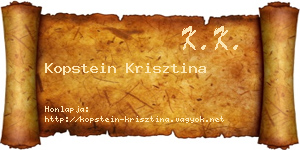 Kopstein Krisztina névjegykártya